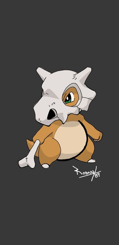 Q Bone Pokemon, Cubone Drawing, Cubone Art, Cubone Wallpaper, Bone Pokemon, Tattoo Chart, Procreate Tools, Matching Tats, Pokemon Backgrounds