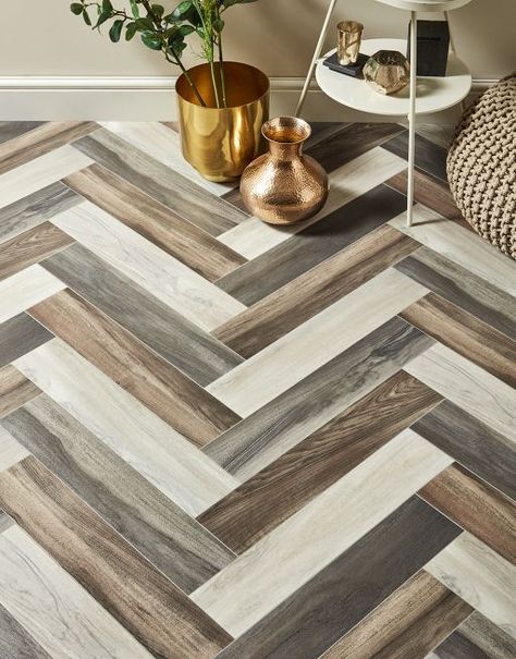 Wooden Flooring Pattern, Bedroom Tiles Floor Ideas, Lino Flooring, Best Vinyl Flooring, Vinyl Flooring Bathroom, Floor Tiles Design, Foyer Flooring, Herringbone Wood Floor, Diy House Renovations