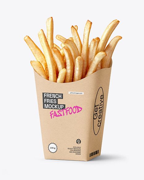 Kraft Paper French Fries Packaging Mockup French Fries Packaging, Mockup Packaging Box, Fries Packaging, Healthy Cafe, Takeaway Packaging, Fry Box, Food Mockup, Kraft Paper Packaging, Crispy French Fries