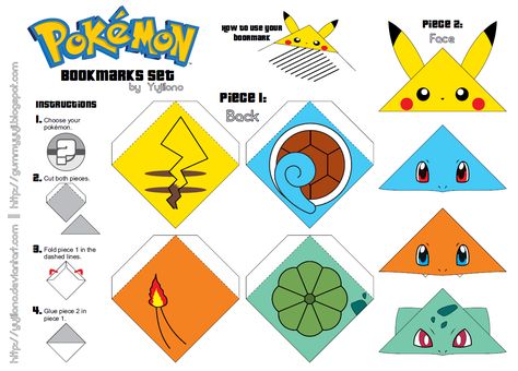 http://www.garotasgeeks.com/marcadores-de-pagina-de-pokemon-para-comprar-ou-fazer/ Pokemon Bookmark, Pokemon Printables, Pokemon Crafts, Pokemon Diy, Pokemon Craft, Pokemon Birthday Party, Pokemon Theme, Bookmark Template, Pokemon Party