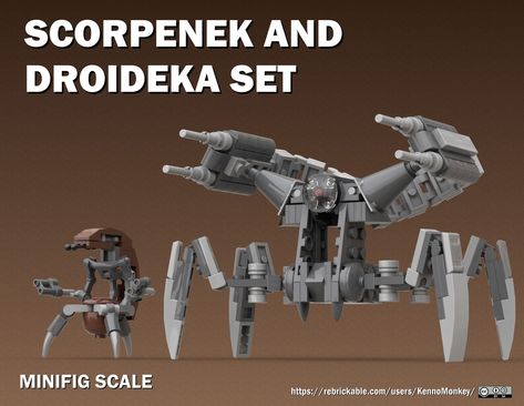 LEGO MOC Scorpenek and Droideka Set by KennoMonkey | Rebrickable - Build with LEGO Lego Droideka, Lego Star Wars Moc Base, Lego Spyrius Moc, Lego Coruscant Moc, Lego Star Wars Ship Moc, Lego Star Wars Scarif Moc, Mos Eisley, Lego Board, Star Wars Droids