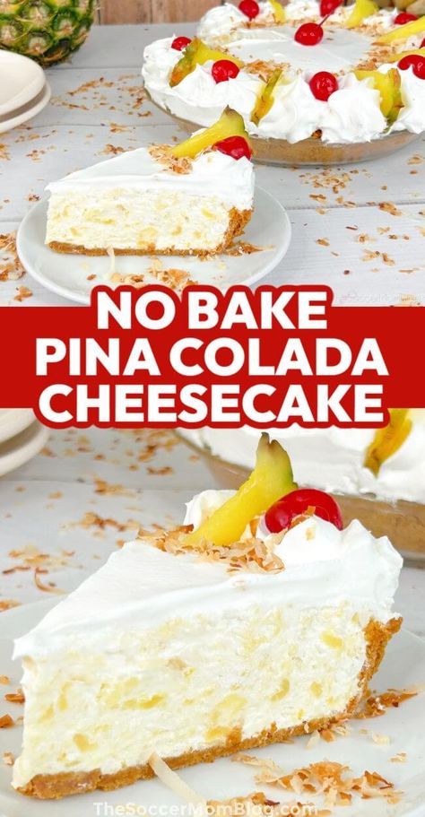 Pineapple Mousse Cheesecake, Easy Yummy Summer Desserts, Pineapple Easy Dessert, Pineapple Cloud Cake, Pina Colada Icebox Cake, Pineapple Right Side Up Cheesecake, Southern Pineapple Orange Swirl Cheesecake, No Bake Pineapple Cream Cheese Dessert, Pina Colada Cheesecake Recipes