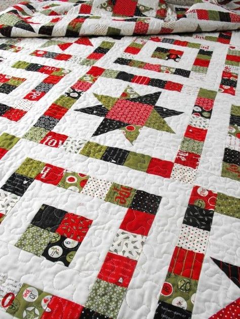 Starry Eyed Quilt - Free Pattern | Beautiful Skills - Crochet Knitting Quilting | Bloglovin’ Cake Quilt, Cake Christmas, Layer Cake Quilts, Christmas Quilt Patterns, Patriotic Quilts, Holiday Quilts, Starry Eyed, Star Quilts, Christmas Quilts