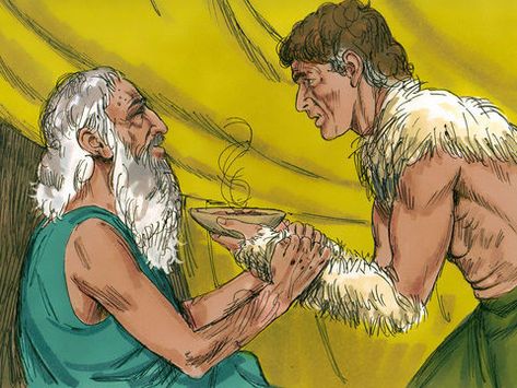 FreeBibleimages :: Jacob deceives Isaac into giving him Esau's blessing. (Genesis 27:1-28:5) Jacob Bible, Free Bible Images, Bible Summary, Bible Photos, Bible Images, Bible Lessons For Kids, Biblical Art, Free Bible, Bible Crafts