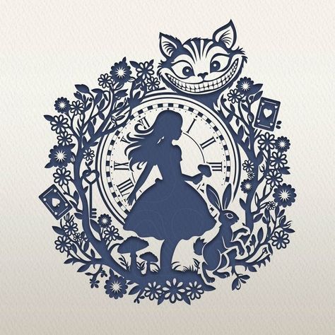 Alice In Wonderland Svg, Alice In Wonderland Silhouette, Whimsical Tea Party, Alice In Wonderland Clocks, Clock Svg, Clipart Book, Free Laser Cut Files, Book Svg, Alice In Wonderland Drawings