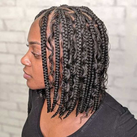 Braids Bob, Best Braid Styles, Hairstyle 2024, Box Braids Bob, Bob Braids Hairstyles, Medium Box Braids, Short Box Braids, Single Braids, Bob Braids