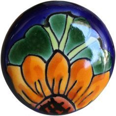 Round Sunflower Talavera Ceramic Drawer Knob : How fun would these be in my Sunflower Kitchen Bright Kitchen Decor, Sunflower Bathroom, Turquoise Kitchen Decor, Sunflower Kitchen, Talavera Tiles, Drawer Knob, Rustic Kitchen Decor, Colorful Ceramics, Drawer Hardware