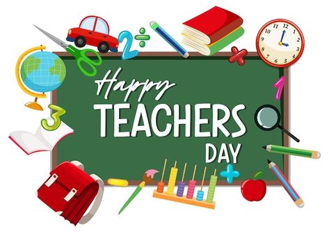 Free vector world teacher's day logo ban... | Free Vector #Freepik #freevector #empty-banner #art #cartoon-drawing #cartoon-banner Teachers Day Banner, Teachers Day Poster, World Teacher Day, Cartoon Art Drawing, Day Logo, Teacher Cartoon, Teacher Day, World Teachers, Education Templates