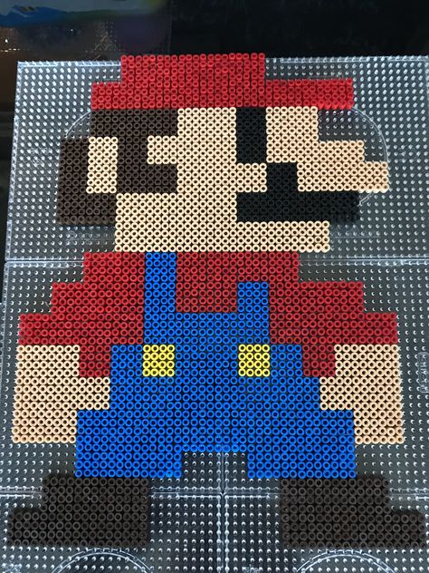 Big super mario Hama beads Mario Perler Bead Patterns Large, Big Perler Beads Ideas, Perler Beads Big Designs, Large Perler Bead Art, Big Perler Bead Patterns, Hama Beads Mario, Mario Room, Perler Bead Mario, Pony Bead Crafts