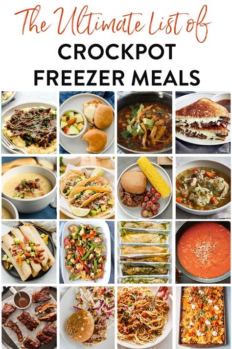 The Ultimate list if crockpot freezer meals Pork Freezer Meals, Frozen Crockpot Meals, Freeze Meals, Vegetarian Tortilla Soup, Crockpot Freezer Meals, Thriving Home, Best Crockpot, Slow Cooker Teriyaki Chicken, Freezer Dinners