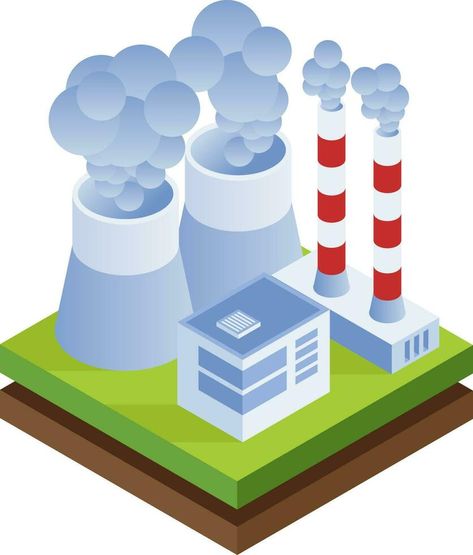 Thermal power plant Power Plant Drawing, Thermal Power Plant, Plant Icon, Vector Nature, Thermal Energy, Plant Drawing, Plant Pictures, Plant Illustration, All About Plants