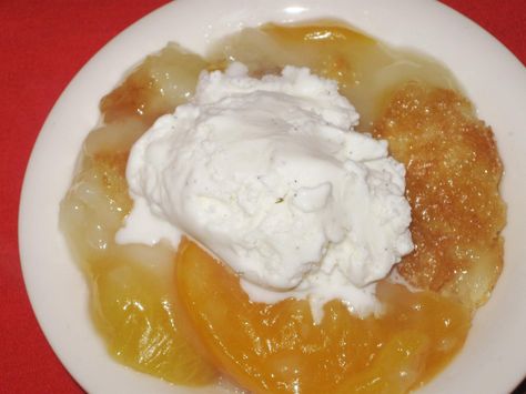 Peach Cobbler, The Old "Cuppa" Recipe Canned Peach Cobbler, Cuppa Cuppa Cuppa, Can Peach Cobbler, Apricot Cobbler, Can Peaches, Gluten Free Peach Cobbler, Cobbler Recipes Easy, Cobbler Easy, Peach Pie Filling