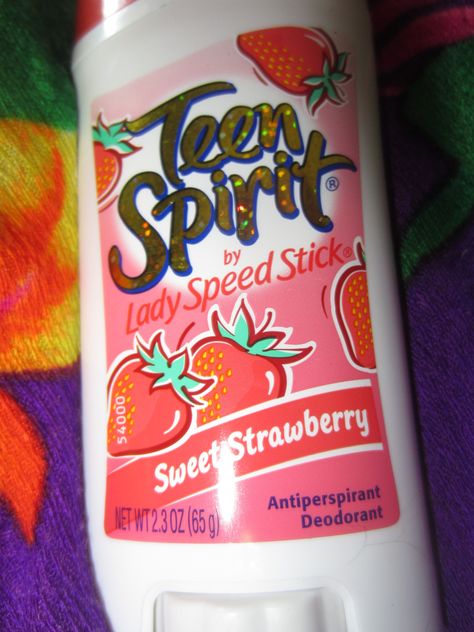 Teen Spirit Lady Speed Stick Anti-Perspirant Deodorant Sweet Strawberry 2.3Oz Sensational & Sweet Colgate Palmolive Teen Spirit Deodorant, Cleo Sertori, Webcore Aesthetic, Colgate Palmolive, Y2k Accessories, Anti Perspirant, Kawaii Stuff, Childhood Nostalgia, 90s Childhood