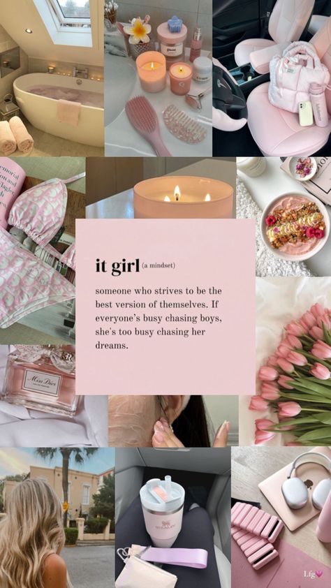 I love the it girl aesthetic The It Girl Aesthetic, Collage Of Photos, It Girl Aesthetic, The It Girl, Little Miss Perfect, Pink Lifestyle, Collage Board, Dream Vision Board, Vision Board Manifestation