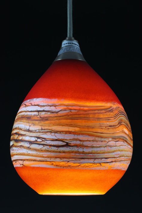 Art Glass Lighting, Hand Blown Glass Lighting, Blown Glass Lighting, Blown Glass Pendant Light, Lighting Art, Tangerine Color, Blown Glass Pendant, Lighting Pendant, Lamp Ceiling