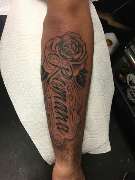 Mom Name Tattoo For Men, Moms Name Tattoo Ideas Men, Forearm Name Tattoos, Name Tattoos On Arm, Tattoo Name Fonts, Glow Tattoo, Wing Tattoos, Name Tattoos For Moms, Tattoo Ideas Males