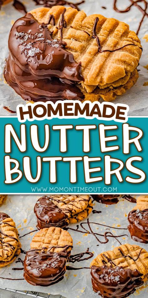 Homemade Nutter Butter Cookies, Butter Sandwich Cookies, Pecan Sauce, Peanut Butter Sandwich Cookies, Butter Sandwich, I Am Baker, Nutter Butter Cookies, Dipped In Chocolate, Peanut Butter Sandwich