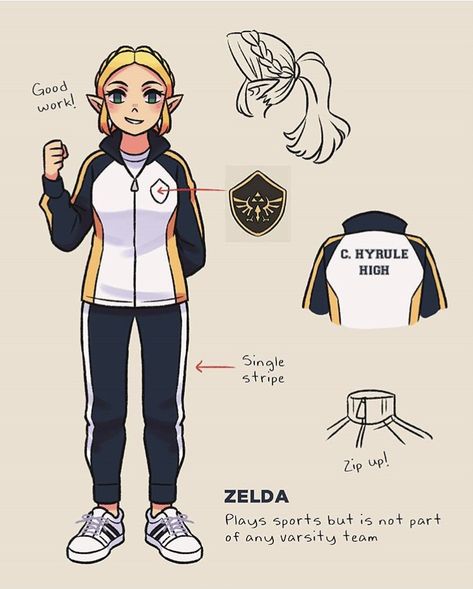 Zelda School Au, Zelda Core Aesthetic, Legend Of Zelda Memes, Zelda Funny, Sports Attire, Zelda Botw, Link Zelda, Nintendo Art, Zelda Art