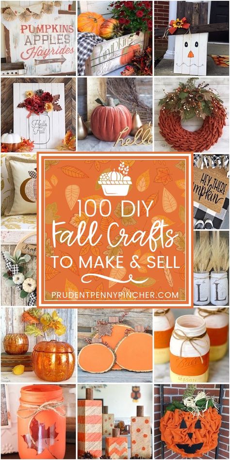 100 DIY Fall Crafts to Make and Sell #fall #fallcrafts #crafts #diy #falldecorations #falldecor #homedecor Fall Crafts To Make, Fall Mason Jar Crafts, Diy Fall Crafts, Diy Halloween Party, Fall Mason Jars, Easy Fall Crafts, Thanksgiving Diy, Diy Bricolage, Fall Craft