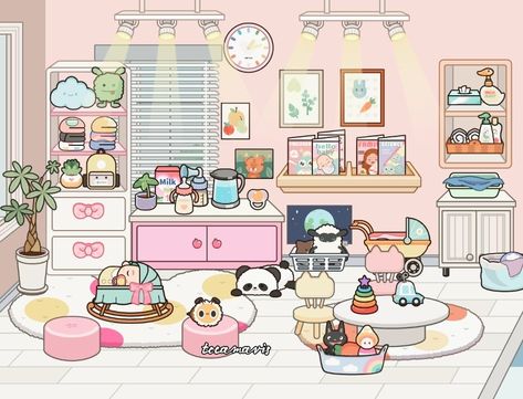 Design by Toca Mavis Miga Town House Ideas, Miga World House Ideas, Miga World Room Ideas, Artsy Aesthetic Wallpaper, Bad Room Ideas, Free House Design, Artsy Aesthetic, Adorable Homes Game, American Girl Doll Accessories