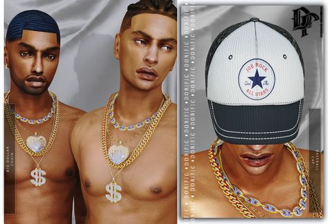 BIG DOLLAR CHAIN Dollar Chain, Urban Male, Sims 4 Male Clothes, Sims 4 Piercings, Sims 4 Patreon, Mens Jewerly, Sims 4 Black Hair, Free Sims 4, Sims 4 Teen