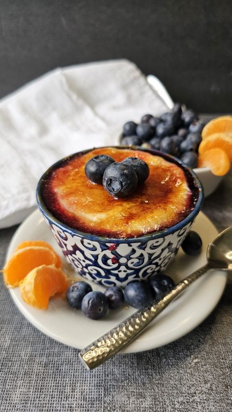 Crème Brûlée Yogurt - Kosher Everyday Yogurt Creme Brulee, Gluten Free Challah, Cream Brulee, Greek Yogurt Flavors, Brulee Recipe, Creme Brulee Recipe, Blueberry Topping, Gluten Free Granola, Greek Yogurt Recipes