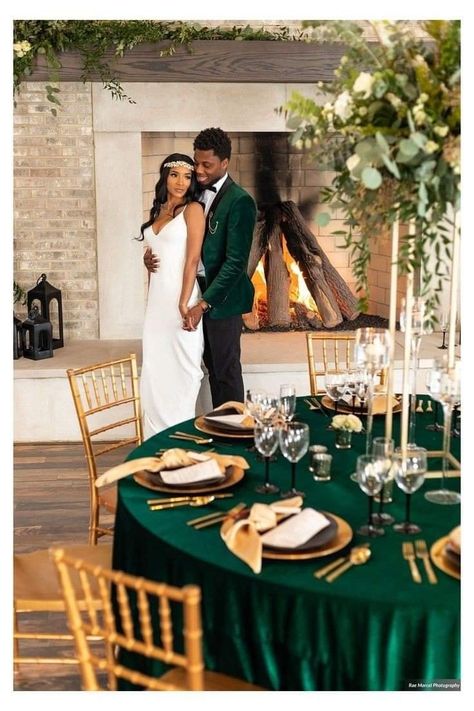 Emerald Wedding Decor, Tux Prom, Emerald Wedding Colors, Emerald Green Wedding Theme, Green Wedding Decorations, Green Gold Weddings, Dark Green Wedding, Men's Tuxedo, Green Themed Wedding