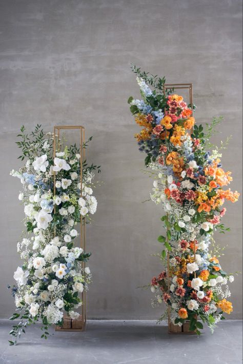 Wedding Flower Columns, Wedding Flower Pillars, Altar Florals, Floral Columns, Wedding Columns, Bridal Florals, Columns Decor, Wedding Pillars, Paradise Wedding