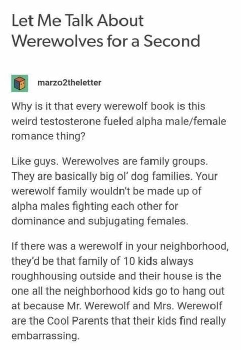 Werewolf Lore Tumblr, Werewolf Au Prompt, Werewolf Plot Ideas, Monster Story Prompts, Werewolf Tumblr Posts, Werewolf Story Ideas, Werewolf Headcannons, Werewolf Tropes, Werewolf Tumblr