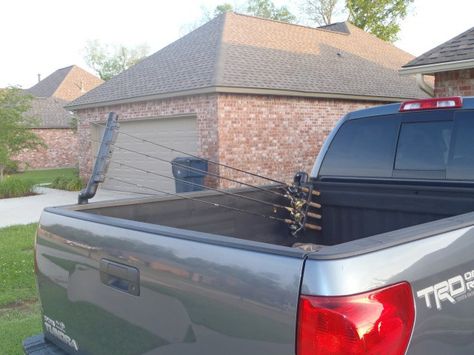 Blake recently fashioned up a rod holder for his truck bed that should work better than, well, nothing at all. He documented the process and was nice enough to share it with us. His workflow is bel… Truck Fishing Rod Holder, Diy Fishing Rod Holder, Fishing Pole Storage, Diy Fishing Rod, Fishing Pole Holder, Fishing Rod Storage, Fishing Rod Rack, Rod Holders, Rod Rack