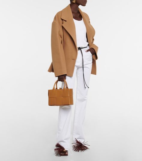 Bottega Veneta Arco Mini, Bottega Veneta Arco, Light Brown Leather, Bag Shop, Mini Tote Bag, Cashmere Coat, Mini Tote, Knit Cotton, Grey Leather