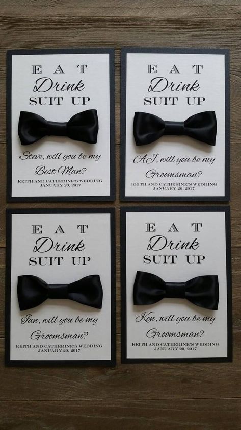 Will You Be My Groomsman Card Bridal Party Card image 0 Bridal Party Black, Be My Groomsman Card, Groomsmen Boxes, Groomsman Proposal Box, Groomsmen Party, Bridal Party Invitations, Groomsman Card, Bear Wedding, Be My Groomsman