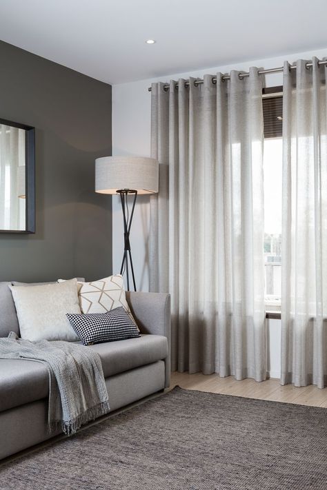 Grey Curtains Bedroom, Sheers Curtains Living Room, Curtains Living Room Modern, Living Room Decor Curtains, Trendy Home Decor, Modern Curtains, Home Curtains, Curtain Designs, Living Room Grey