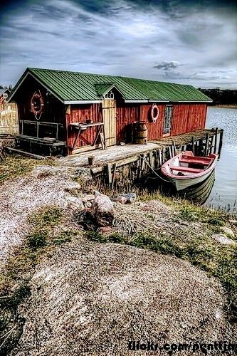 Fishing Shack, Fishing Cabin, Beach Cabin, Boat Painting, Fishing Villages, Archipelago, Helsinki, Scandinavia, Finland