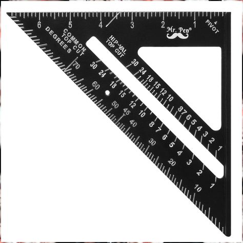 Mr. Pen- Rafter Square, Metal Square, 7 Inch, Carpenters Square, Square Tool, Metal Square Ruler, Carpentry Squares, Woodworking Square, Square Angle Tool, Aluminum Rafter Square, Carpenter Square Swanson Speed Square, Rafter Square, Square Tool, Woodworking Square, Bible Journaling Supplies, Carpenters Square, Drafting Tools, Pen Store, Carpentry Tools