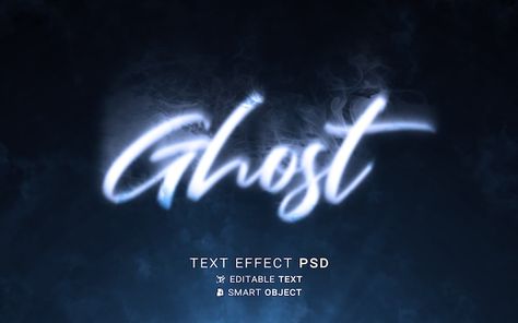 Ghost Typography, Ghost Font, Ghost Writing, Adobe Tips, Text Aesthetic, Graphic Design Text, Aesthetic Text, Product Catalog Template, Photoshop Help