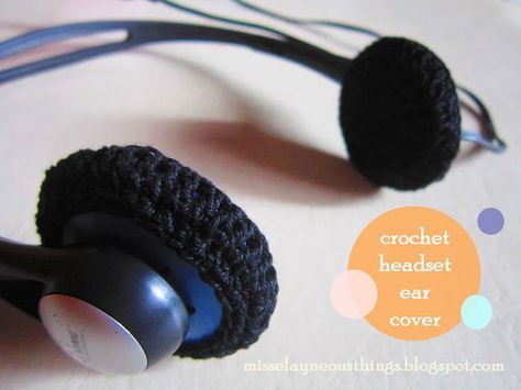 Crochet Headset Ear Cover | Need this for work... may have to make me some :) Diy Headphones, Crochet Classes, Crochet Leaves, Crochet Goodies, How To Purl Knit, Unique Crochet, Easy Diy Crafts, Easy Crochet Patterns, Crochet Accessories