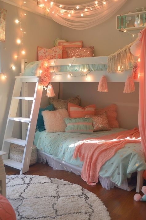 Girls Bedroom Ideas 10-12, Preppy Bedrooms, Simple Kids Bedrooms, Girls Bedroom Decor Ideas, Preppy Bedroom Decor, Mermaid Girls, Girls Bedroom Makeover, Bedroom On A Budget, Shared Girls Bedroom