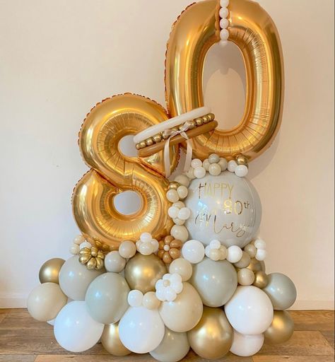 80 Balloon Bouquet, 80th Birthday Balloon Arch, 80 Balloon Decor, 80th Birthday Party Decorations, 60 Balloons, 50th Birthday Balloons, 50th Golden Anniversary, 50th Anniversary Decorations, Balloon Arrangement