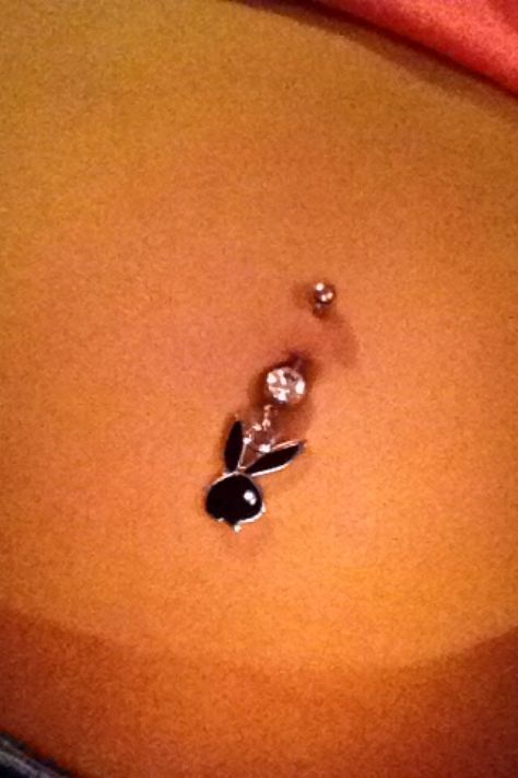 Playboy Belly Ring, Belly Bars Piercing, Bellybutton Piercings, Belly Piercing Ring, Belly Button Piercing Jewelry, Belly Piercing Jewelry, Belly Bars, Cool Piercings, Navel Piercing