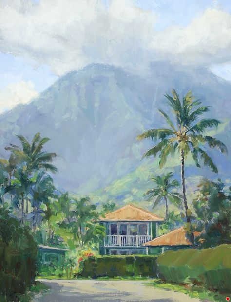 Jenifer Prince Artworks Gallery Hawaiian Painting, Jenifer Prince, Hawaii Painting, Hawaii Landscape, Canvas Painting Ideas For Beginners, Fall Canvas Painting, Hawaii Art, Christmas Paintings On Canvas, Classic Cottage