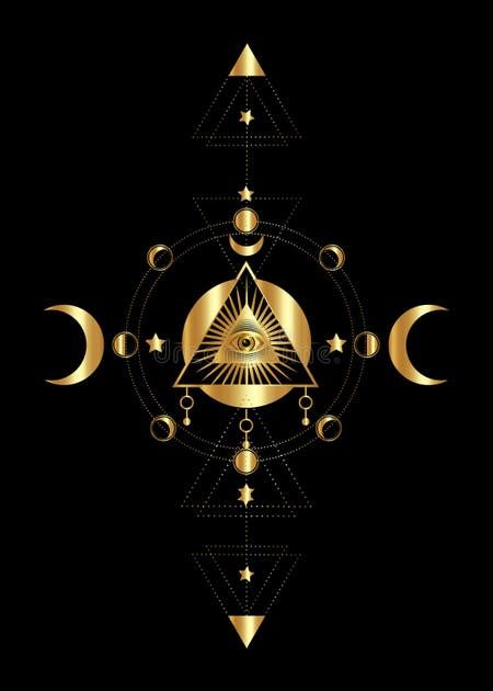 Eye of Providence. Masonic Symbol. All Seeing Eye Inside Triple Moon Pagan Wicca Moon Goddess Symbol. Vector Illustration Stock Vector - Illustration of geometry, moon: 150226254 Moon Goddess Symbol, Masonic Symbol, Goddess Symbol, Goddess Symbols, Eye Of Providence, Masonic Symbols, Seeing Eye, All Seeing Eye, Triple Moon