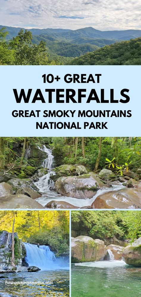 Tennessee Aesthetic, Smoky Mountain Waterfalls, Smokey Mountains National Park, Tennessee Road Trip, Smokey Mountains Vacation, Tennessee Nashville, Mountains Vacation, Taman Air, Smoky Mountains Vacation