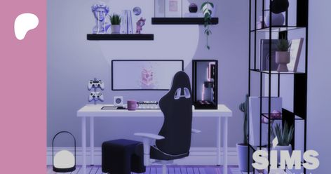 SIMS 4 - New Room - Clean Game Set Up | Bárbara Sims Sims 4 Streamer Room, Gaming Set Up Sims 4 Cc, Gamer Room Sims 4, Sims 4 Cc Gaming Setup Functional, Sims 4 Gaming Chair Cc, Sims 4 Gaming Room Cc, Sims 4 Cc Pc Setup, Bedroom Gamer, Gamer Bedroom