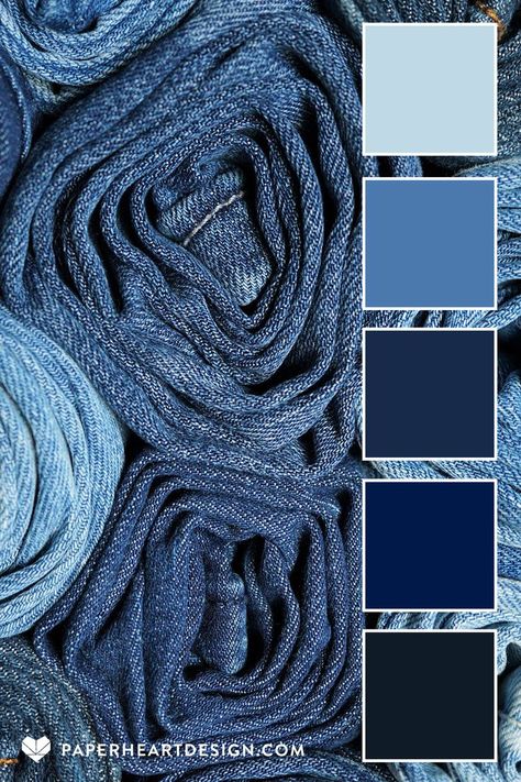 This blue jean baby color scheme is just one of hundreds of expertly designed color palettes on our blog! The Fresh Fibers color palette collection is full inspiration for your next design project, wedding colors, interior design, branding, nail art, and more! #colorpalette #colorscheme #color #colourpalette #colorinspiration #graphicdesign #weddingcolors #interiordesign #branding #design #fashion #graphicdesign #nailart #logo #illustration #neutral #hexcode #graphicdesigner Ss24 Color Palette, Blue Jean Color Palette, New Jeans Color Palette, Newjeans Color Palette, Denim Colour Palette, Jean Color Palette, Color Blue Palette, Denim Aesthetic Wallpaper, Blue Fabric Texture Patterns