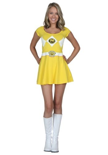 Power Rangers Yellow Ranger Skater Dress Power Ranger Costumes, Power Rangers Halloween Costume, Power Rangers Halloween, Power Rangers Outfits, Power Rangers Yellow Ranger, Power Rangers Yellow, Ranger Costume, Dress Costume Ideas, Power Rangers Costume