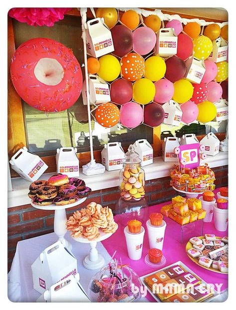 DUNKIN DONUTS PARTY Birthday Party Ideas | Photo 1 of 62 | Catch My Party Donuts Birthday Party Ideas, Dunkin Party, Dunkin Donuts Party, Donuts Party Birthday, Donuts Dunkin, Donuts Birthday, Donut Pool, Dunkin Donut, Birthday Freebies