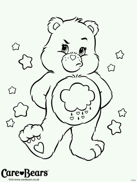 Carebear Drawing, Care Bear Coloring Pages, Bears Coloring Pages, Care Bear Tattoos, Swear Word Coloring Book, Words Coloring Book, Black Bears, Bear Drawing, Bear Coloring Pages