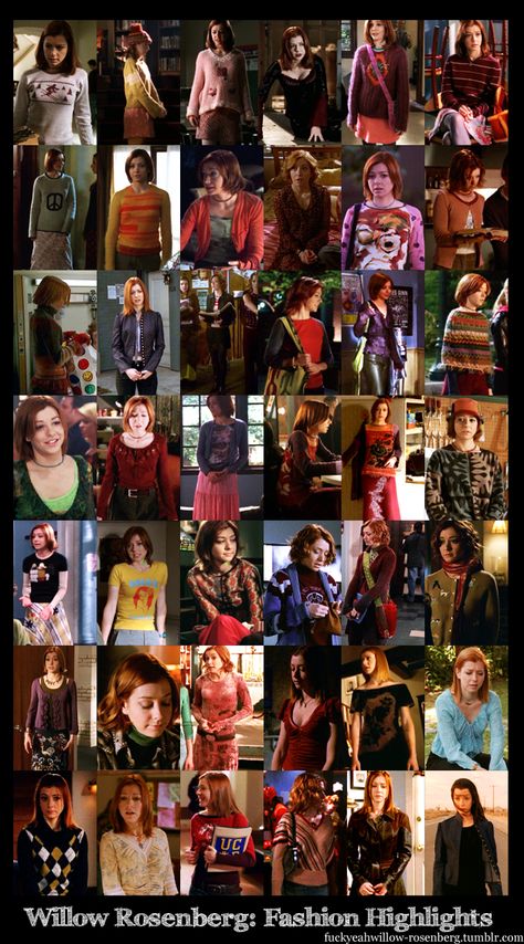 Willow Rosenberg's Sweaters.  I don't know who made this, but I love you. Willow And Tara Outfits, Willow From Buffy Outfits, Buffy Willow Outfits, Willow Outfits Buffy, Willow Buffy Outfits, Willow Buffy The Vampire Slayer Outfits, Willow Rosenberg Outfits, Willow Outfits, Buffy Willow