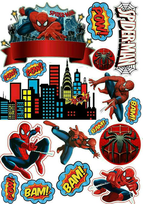 Spiderman Theme Cake Topper Printable, Spider Cake Topper Printable, Happy Birthday Spiderman Cake Topper, Topper Spiderman Free Printables, Spiderman Topper Printable, Spiderman Stickers Printable, Spiderman Cake Topper Printable, Gambar Spiderman, Topper Spiderman Birthday